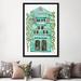 The Twillery Co.® Strickler Mint House 60.0 H x 40.0 W x 1.5 D in green/blueCanvas/ in Black Framed Canvas/No Mat | 60" H x 40" W x 1.5" D | Wayfair