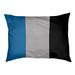East Urban Home New York Big Football Stripes Indoor Pillow Metal in Black/Blue/Gray | Large (40" W x 30" D x 14" H) | Wayfair