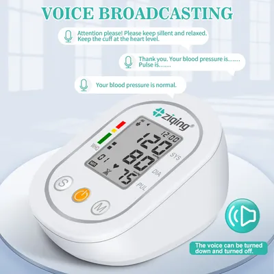 Ziqing-Tensiomètre numérique portable pour le haut du bras outil de mesure LCD tonométrage