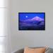 East Urban Home 'Moonlit Landscape Featuring Mount Hood (Wy'east), Oregon, USA' Photographic Print on Canvas, in Blue/Gray | Wayfair