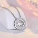 KOFSAC-Collier pendentif rond en argent regardé 925 pour femme pierre de chimphtaline brillante