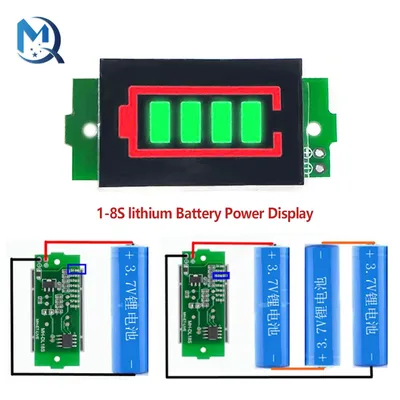 Testeur de puissance de batterie au lithium 1-8S 1S 2S 3S 4S 3.7V simple indicateur de