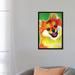 East Urban Home 'Tiger the Pomeranian' Painting Print on Canvas, Cotton in Green/Orange/Yellow | 26 H x 18 W x 1.5 D in | Wayfair