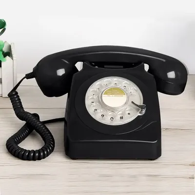 Téléphone à cordon pour la maison cadran lointain noir antique ancien mode classique vintage