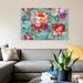 East Urban Home 'Bright Floral Medley, Turquoise' By Danhui Nai Graphic Art Print on Wrapped Canvas Paper in Blue | 16 H x 24 W in | Wayfair