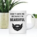 Koyal Wholesale 11Oz Funny Coffee Mug - Don"t Hate Me Because I"m Beardiful Funny Coffee Mugs For Gift, 1-Pack in Brown/White | Wayfair A3PP07903