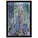 Oliver Gal Pale Cityscape Urban Buildings Graffiti Modern - Floater Frame Graphic Art Paper in Blue/Gray/Green | 0.75 D in | Wayfair