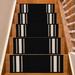 Black 9.5 W in Stair Treads - Purhome Slip Resistant Machine Washable Solid Border Black Low Pile Stair Treads Nylon | Wayfair