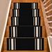 Black 13 W in Stair Treads - Purhome Slip Resistant Machine Washable Solid Border Black Low Pile Stair Treads Nylon | Wayfair
