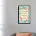East Urban Home 'Happy Mind Happy Life' Graphic Art Print on Canvas Metal in Blue/Pink | 48 H x 32 W in | Wayfair AA1A37ECFAB044C99364B0A978C4D64E