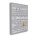 Stupell Industries Playroom Rules For Everyone by Ellen Crimi-Trent - Textual Art Canvas in White | 48 H x 36 W x 1.5 D in | Wayfair