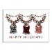 Stupell Industries Happy Holidays Christmas Reindeer Antlers Plaid Scarf Black Framed Giclee Texturized Art By Elizabeth Tyndall Canvas | Wayfair