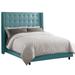 AllModern Aber Tufted Upholstered Standard Bed Upholstered in Green/Black/Brown | 56 H x 85 D in | Wayfair 3EB460A11D2342A1B00AAF899372A06F