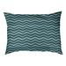 Tucker Murphy Pet™ Chelan Wavy Chevrons Indoor Dog Pillow Polyester in Green/Blue/Black | Small (28" W x 18" D x 6" H) | Wayfair