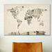 Williston Forge 'Vintage Postcard World Map' by Michael Tompsett Graphic Art on Canvas Paper, in Brown/Green/White | 16 H x 24 W x 1 D in | Wayfair