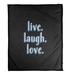 East Urban Home Faux Gemstone Live Laugh Love Quote Fleece Throw Metal in Blue/Black | 50" W x 60" L, Medium | Wayfair