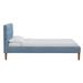 AllModern Abba Upholstered Low Profile Platform Bed Metal in Blue/Black/Brown | 39 H x 45 W x 84 D in | Wayfair D0EB67B1A9174818BCE5CDF1D1850949