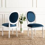 King Louis Back Side Chair Wood/Upholstered/Velvet in Blue/Brown Laurel Foundry Modern Farmhouse® | 39 H x 19.8 W x 20 D in | Wayfair