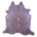 Brown/Indigo 84 x 72 x 0.25 in Area Rug - Foundry Select Animal Print Handmade Cowhide Novelty 6' x 7' Cowhide Area Rug in Purple/Brown Cowhide, | Wayfair