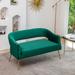 Everly Quinn Chynna 51.2" Velvet Flared Arm Loveseat Velvet in Green | 28.5 H x 51.2 W x 27.2 D in | Wayfair 1CBE3F567E6E42EC9B42A6E27E40F5D2