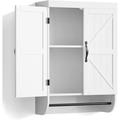 Gracie Oaks Bathroom Wall Cabinet, 2-Door Medicine Cabinet w/ Adjustable Shelf Manufactured Wood in White | 33.85 H x 23.22 W x 9.25 D in | Wayfair