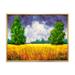 August Grove® Yellow & Blue Summer Landscape Field Ii II - Picture Frame Print on Canvas Canvas, in Green/Yellow | 8 H x 12 W x 1 D in | Wayfair