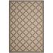 Brown/White 91 x 63 x 0.2 in Area Rug - Charlton Home® Rectangle Anelly Geometric Power Loomed Indoor/Outdoor Area Rug in Beige/Brown | Wayfair