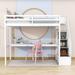 Harriet Bee Twin Size Loft Bed w/ Desk & Staircase in White | 72 H x 42 W x 95 D in | Wayfair B12BF61784F74448AC30C78C66F7DDAA