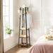 17 Stories 8 - Hook Freestanding Coat Rack w/ Storage in Rustic Brown Wood in Black/Brown | 70.9 H x 16.9 W x 16.9 D in | Wayfair