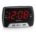 Westclox Modern & Contemporary Digital Electric Alarm Tabletop Clock in Black/Silver Plastic/Acrylic | 3.82 H x 6.07 W x 2.92 D in | Wayfair