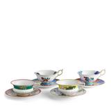 Wedgwood Wonderlust Teacups & Saucers Set of 4 Bone China/Ceramic in Green/Yellow | 3.2 H x 5.5 W in | Wayfair 1063167
