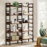 Double Wide Bookshelf, 5-Tier Bookcase and Book Shelves, Industrial Storage Shelves Unit