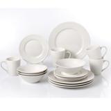 Lorren Home Trends 16 Piece White Swirl Porcelain Set