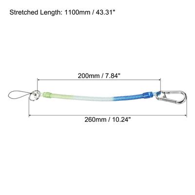 Retractable Coil Spring Keychain with Big Ring, 1 Pack Plastic