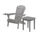 Foldable Adirondack Chair with cup holder with End Table - N/A