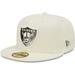 Men's New Era Cream Las Vegas Raiders Chrome Color Dim 59FIFTY Fitted Hat