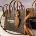 Michael Kors Bags | Michael Kors Mirella Small Shopper Top Zip Crossbody Bag Brown Logo Mk | Color: Brown/Gold | Size: Small