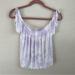 American Eagle Outfitters Tops | American Eagle Soft And Sexy Tie Dye Short Sleeve Tie Shoulder Top Size Xs | Color: Purple/White | Size: Xs