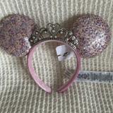 Disney Accessories | 2022 Disney Parks Pink Sequin Princess Tiara Minnie Ears Headband | Color: Pink | Size: Os