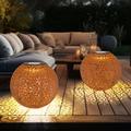 Lampes solaires Ball pour le jardin Lampes de jardin solaires led rondes rouille orientale Boule