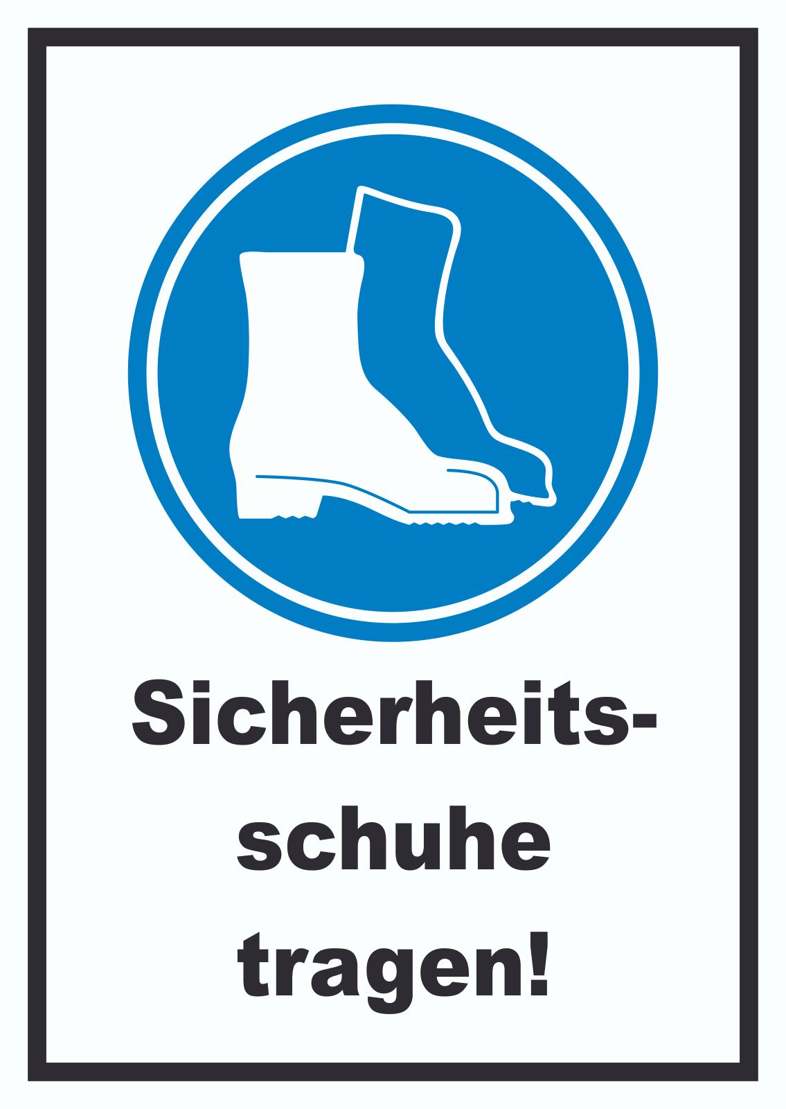 Sicherheitsschuhe tragen Schild A2 Rückseite selbstklebend Image