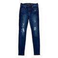 American Eagle Outfitters Jeans | American Eagle Hi Rise Jegging Jeans Dark Wash Ripped, Size 4 | Color: Blue | Size: 4