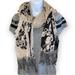 Free People Accessories | Floral Boho Fall Scarf | Color: Black/Tan | Size: Os