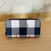 Coach Bags | Coach Accordion Buffalo Plaid Zip Accordion Wallet Nwt Navy/ White | Color: Blue/White | Size: Os