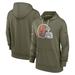 Women's Nike Olive Cleveland Browns 2022 Salute To Service Performance Pullover Hoodie