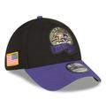 Men's New Era Black/Purple Baltimore Ravens 2022 Salute To Service 39THIRTY Flex Hat