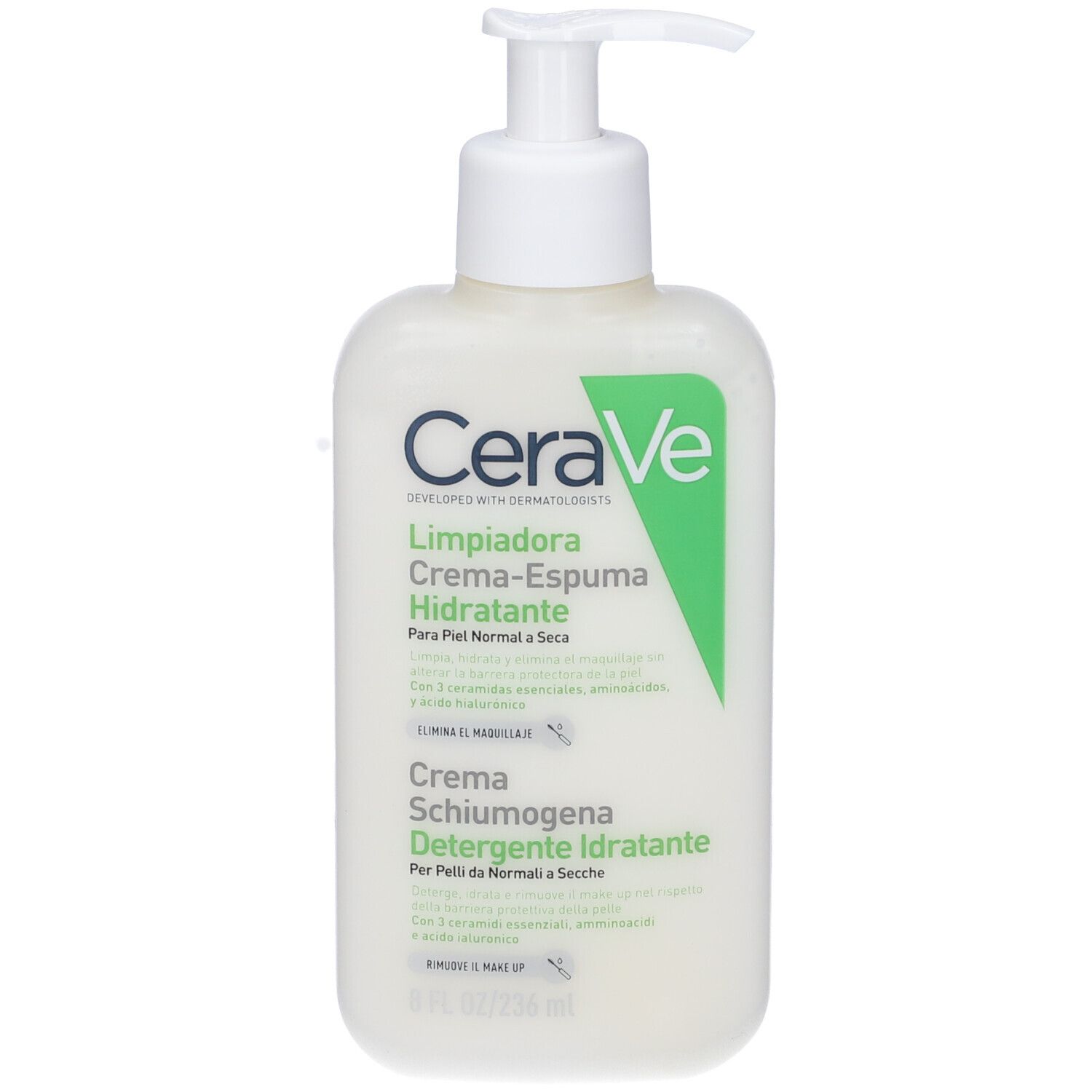 CeraVe Detergente crema-schiuma idratante Deterge ed Idrata Con 3 cera