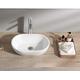 BELOFAY Modern Bathroom Wash Basin sink, Countertop White Cloakroom Ceramic Basin for Bathroom, Vanity Cabinet, and Toilet (Oval 2)