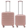 Flight Knight Suitcase Set of 2 Lightweight 4 Wheel ABS Hard Case Cabin Carry On Hand Luggage - easyJet Maximum Size for Overhead Cabin & Under Seat Carry-On - 45x36x20cm & 56x45x25cm