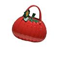 clicktostyle Halloween Special Design Top Handle Pumpkin Shape Crossbody Bag Women Limited Edition Shoulder Handbag 9261 (Red)